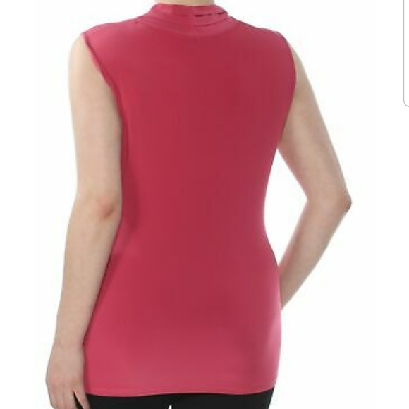 NWT Anne Klein Pink Pleated Surplice Top - Picture 2 of 8